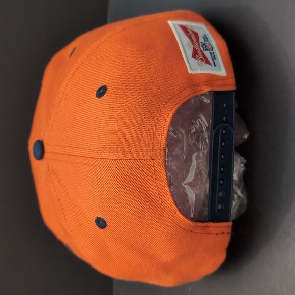 NFL Budweiser Denver Broncos Mens Orange Snapback Hat. - Picture 3 of 6